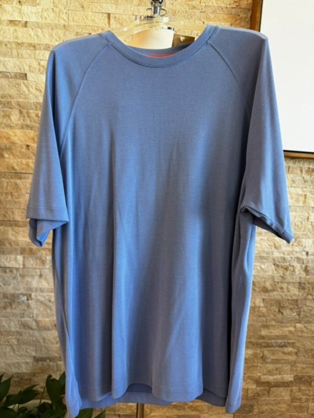 NWT Men's Caribbean Brand Ribbed Relaxed Fit Top Shirt XLarge Modal Blend Blue